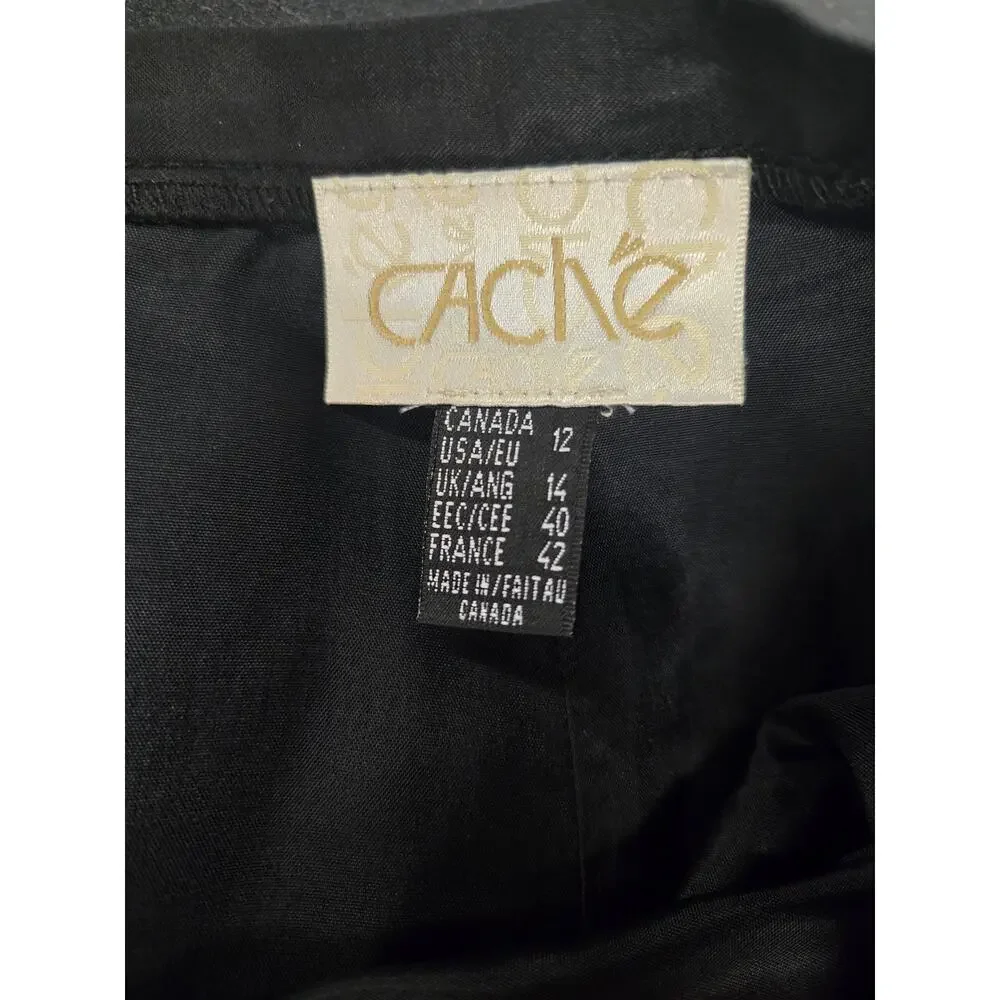 Vintage Cache Y2K Black Acetate Maxi Skirt Goth Whimsigoth 12 - Picture 6 of 7